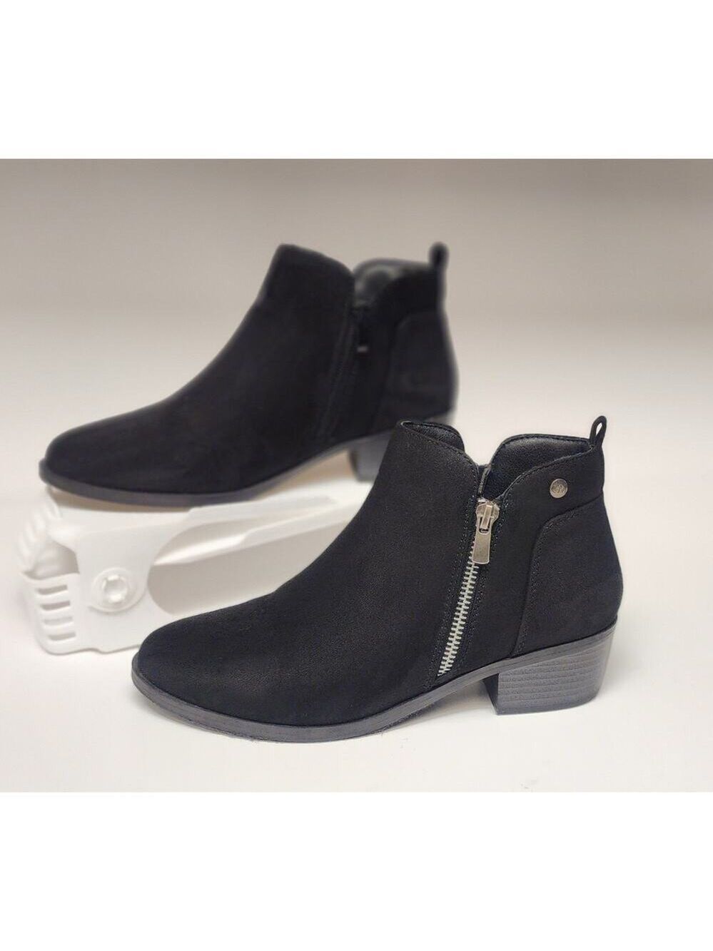 CM Women's Faux Suede Ankle Boots Black Size US 8M